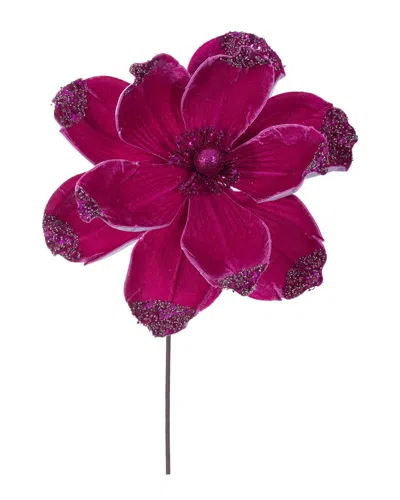 Vickerman 21.5in Hot Pink Velvet Magnolia, Set Of 4