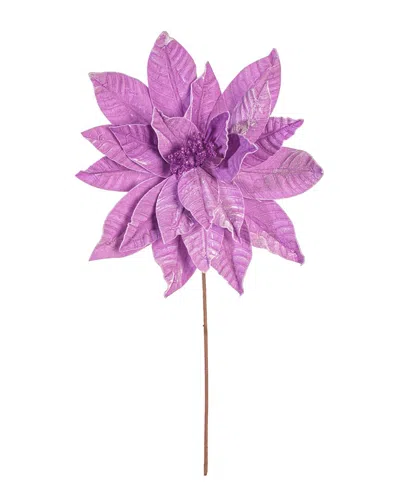 Vickerman 21.5in Lavender Poinsettia Stem, Set Of 2 In Purple