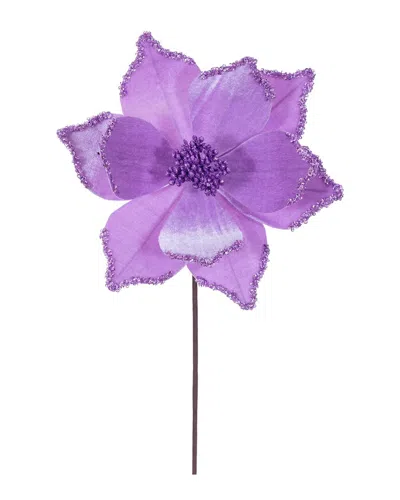 Vickerman 21.5in Lavender Poinsettia Stem In Purple