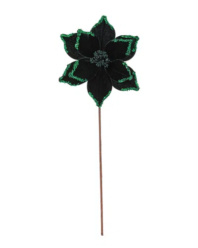 Vickerman 21.5in Midnight Green Poinsettia Stem