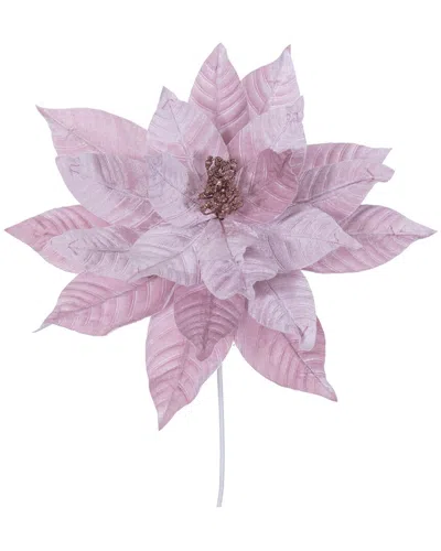 Vickerman 21.5in Pink Poinsettia Stem, Set Of 2 In Purple