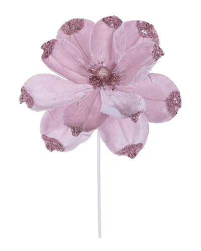 Vickerman 21.5in Pink Velvet Magnolia, Set Of 4