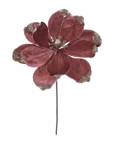 Vickerman 21.5in Rose Gold Velvet Magnolia, Set Of 4 In Pink