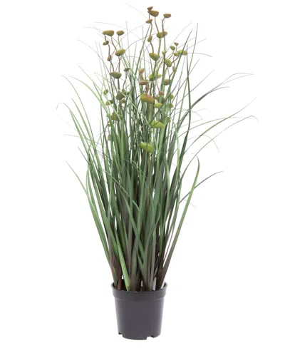 Vickerman 24" Artificial Potted Green Grass And Eucalyptus In No Color