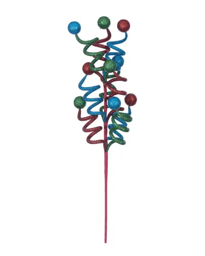 Vickerman 24in Blue/green/red Curly Spray, Set Of 3 In Multi