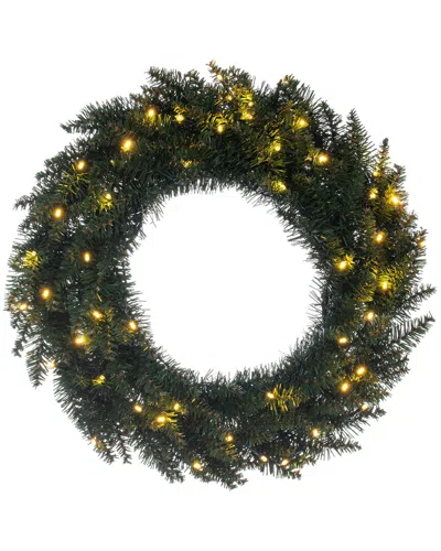 Vickerman 24in Camdon Fir Artificial Pre-lit Wreath In Green