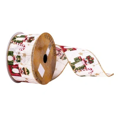 Vickerman 2.5" X 10 Yards Beige, Green, And Red Nutcracker Ribbon