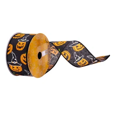 Vickerman 2.5" X 10 Yards Black Jack O Lantern Ribbon