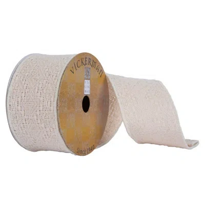 Vickerman 2.5" X 10 Yards Cream Chunky Knit Ribbon