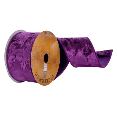 Vickerman 2.5" X 10 Yards Midnight Purple Velvet Ribbon.