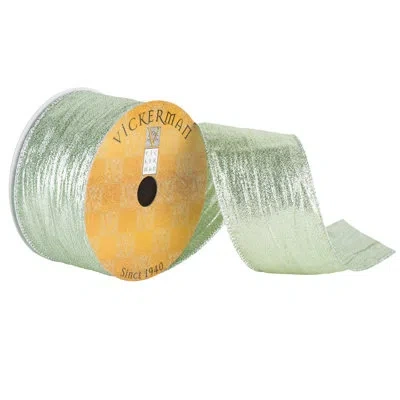 Vickerman 2.5" X 10 Yards Mint Green Metallic Sparkle Wired Christmas Ribbon