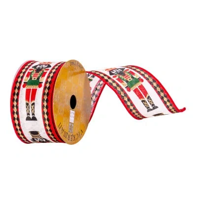 Vickerman 2.5" X 10 Yards Red, Cream, Black, Green, And Gold Nutcracker Ribbon