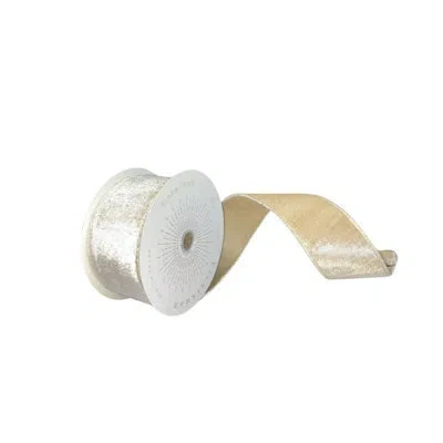 Vickerman 2.5"x10yd Velvet Checker In Champagne