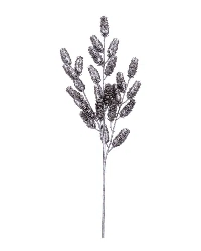 Vickerman 26in Artificial Silver Pinecone Christmas Spray In Blue