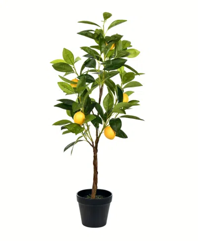 Vickerman 28" Artificial Potted Lemon Tree In Green