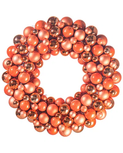 Vickerman 28in Ball Wreath In Orange