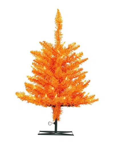 Vickerman 2ft Orange Artificial Christmas Tree With 50 Orange Led Lights
