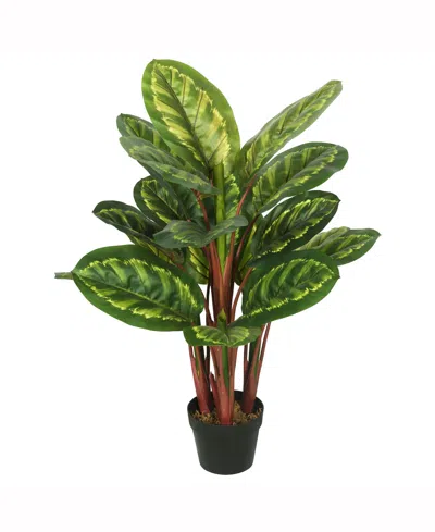 Vickerman 3' Artificial Green And Brown Peacock Plant In No Color