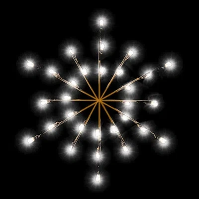 Vickerman 3' Snowburst Commercial Pole Decoration With 30 Led Lights In White