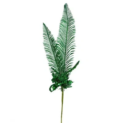 Vickerman 30" Glitter Fern Berry Artificial Christmas Spray In Green