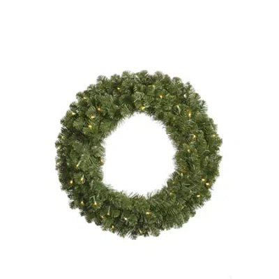 Vickerman 30" Grand Teton Christmas Wreath With 50 Warm White Led Lights In Green