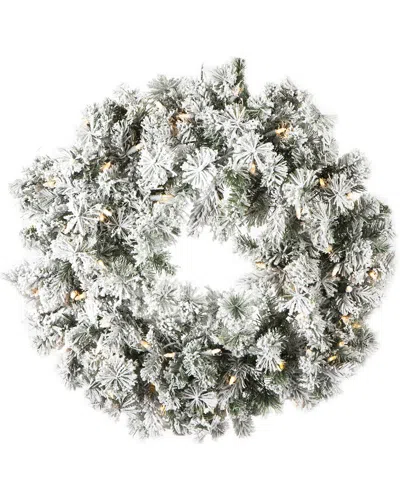 Vickerman 30in Flocked Kiana Artificial Christmas Wreath In Green