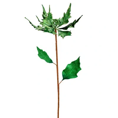 Vickerman 32" Glitter Poinsetta Artificial Christmas Spray In Green