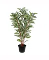 Vickerman 35" Artificial Green Real Touch Zebra Plant In Pot With 125 Leaves In No Color
