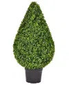 Vickerman 36" Artificial Boxwood Teardrop Shaped Bush And Pot In No Color