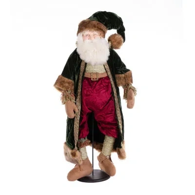 Vickerman 36" Emerald Twilight Santa Doll With Stand In Green;green;green;green