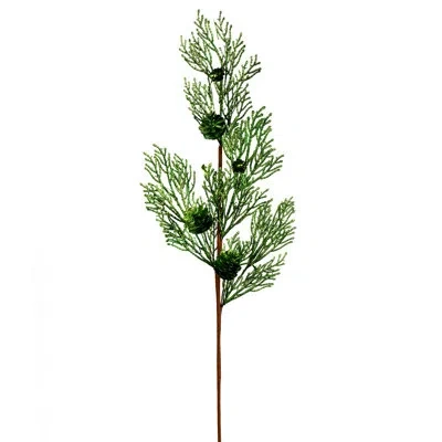 Vickerman 36" Glitter Pine Cone Artificial Christmas Spray In Green
