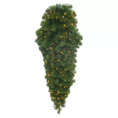 Vickerman 36" Grand Teton Christmas Teardrop With50 Warm White Led Lights" In Green