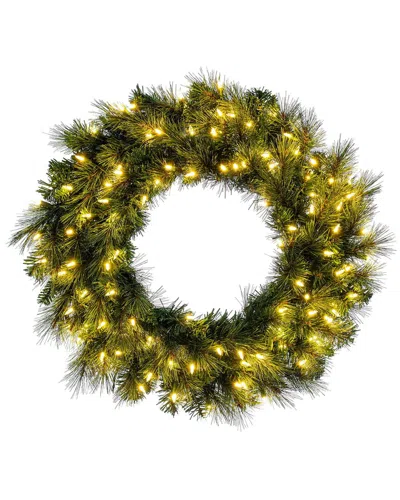 Vickerman 36in Brighton Pine Artificial Wreath With 100 Dura-lit Warm White  Led Mini Lights & 250 P In Green