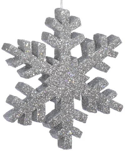 Vickerman 36in Silver Glitter Snowflake Christmas Ornament In Gray