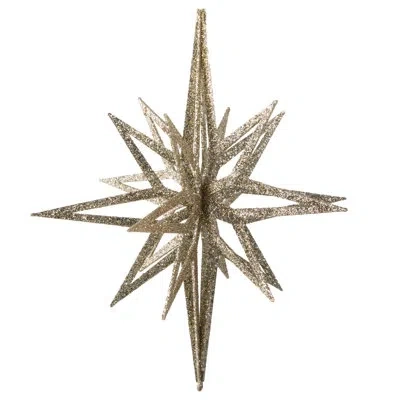 Vickerman 3d Glitter Star Ornament In Champagne