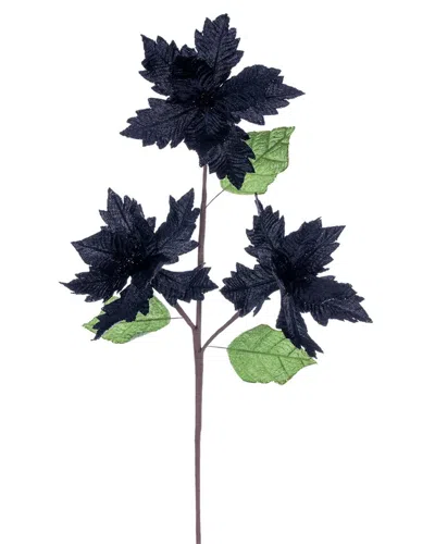 Vickerman 3pc Velvet Razor Poinsettia Stems In Multi