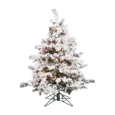 Vickerman 4 1/2 Foot Pre-lit Flocked Christmas Tree In White