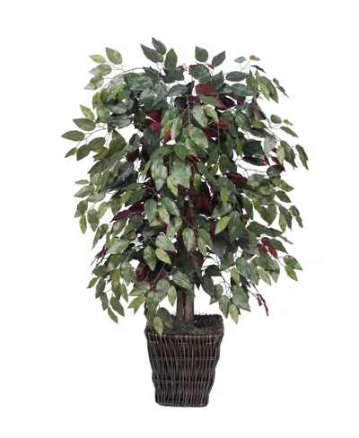Vickerman 4' Artificial Capensia Bush, Square Willow Basket In No Color