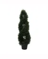 Vickerman 4' Artificial Green Boxwood Double Spiral Topiary, Uv Resistant In No Color