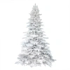 Vickerman 4.5' Flocked White Spruce Full Artificial Christmas Tree In White