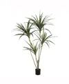Vickerman 4.5' Potted Artificial Yellow Edge Green Yucca Features 4 Heads With 90 Leaves In No Color