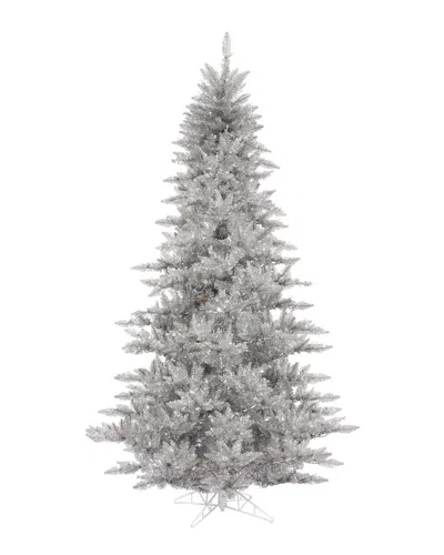 Vickerman 4.5ft Silver Tinsel Fir Artificial Christmas Tree In Gray