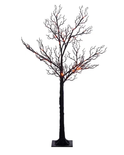Vickerman 4ft Twig Tree With 48 Purple/orange Led Lights In Multi