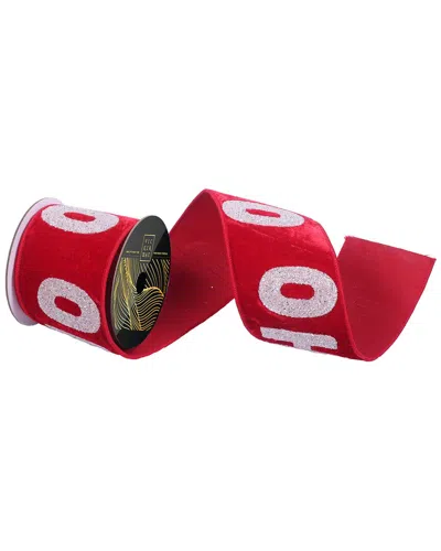 Vickerman 4in X 5-yard Red Velvet Wired Ribbon In Multi
