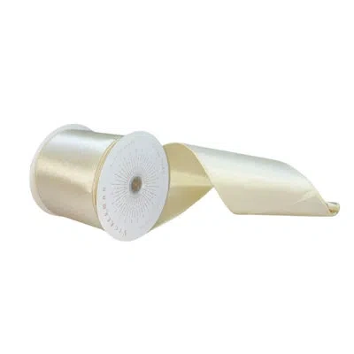 Vickerman 4"x10yd Satin Christmas Ribbon In Oat