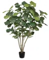 Vickerman 5' Artificial Green Potted Fiddle Tree In No Color