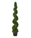 Vickerman 5' Artificial Potted Green Boxwood Spiral Tree In No Color