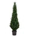 Vickerman 5' Artificial Potted Green Cedar Tree In No Color
