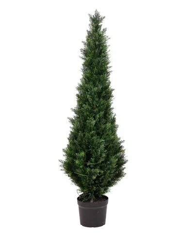 Vickerman 5' Artificial Potted Green Cedar Tree In No Color