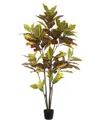 Vickerman 5' Potted Artificial Croton Tree In No Color
